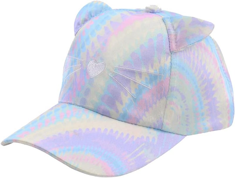 Dot Kids Cat Ear Baseball Cap Girls Cute Kitty Adjustable Snapback Trucker Hat for Summer Sport Travel Hiking 2-15Y - Image 1